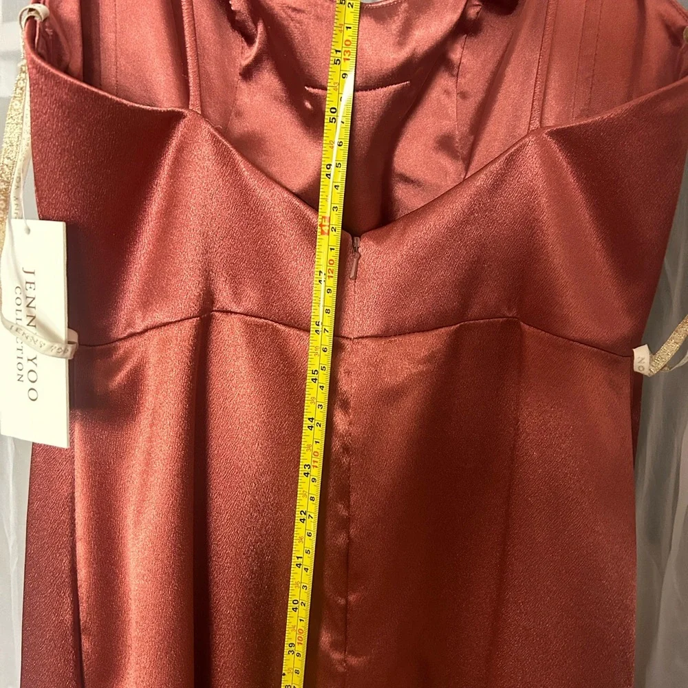 Jenny Yoo Rust Satin Gown - Picture 14 of 15